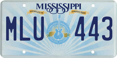MS license plate MLU443