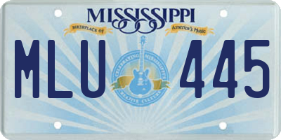 MS license plate MLU445