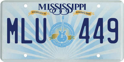 MS license plate MLU449