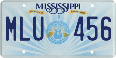 MS license plate MLU456