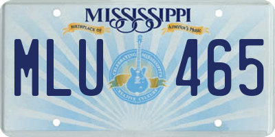 MS license plate MLU465