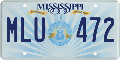 MS license plate MLU472