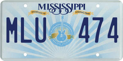 MS license plate MLU474