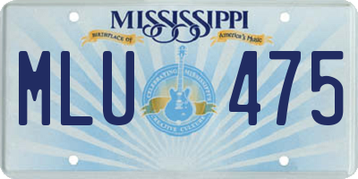 MS license plate MLU475