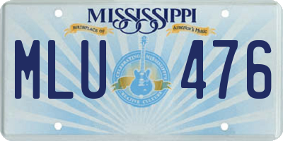 MS license plate MLU476