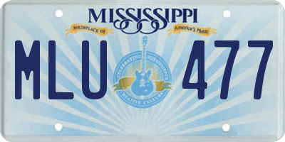 MS license plate MLU477