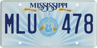 MS license plate MLU478