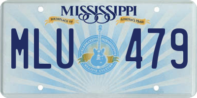 MS license plate MLU479