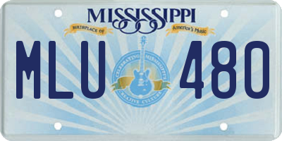 MS license plate MLU480