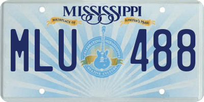 MS license plate MLU488