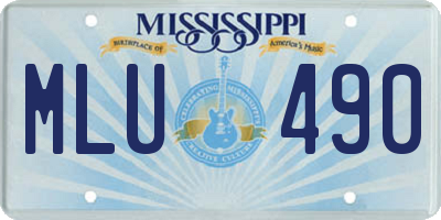 MS license plate MLU490