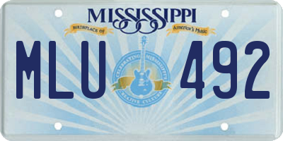 MS license plate MLU492