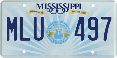 MS license plate MLU497