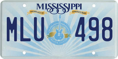 MS license plate MLU498