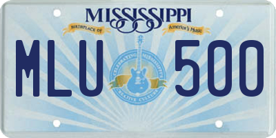 MS license plate MLU500