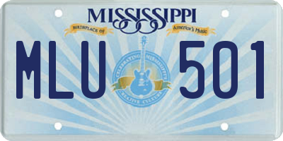 MS license plate MLU501