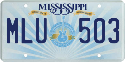 MS license plate MLU503