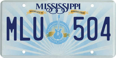 MS license plate MLU504