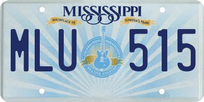 MS license plate MLU515
