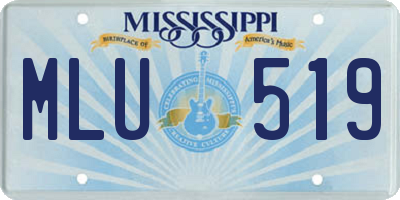 MS license plate MLU519