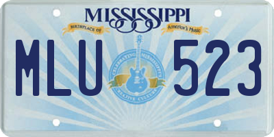 MS license plate MLU523