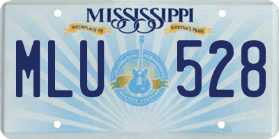 MS license plate MLU528