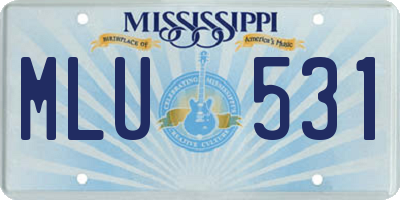 MS license plate MLU531