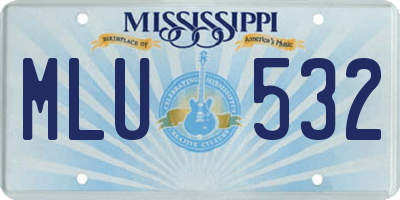 MS license plate MLU532