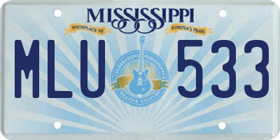 MS license plate MLU533
