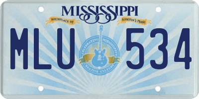 MS license plate MLU534