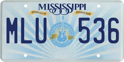 MS license plate MLU536