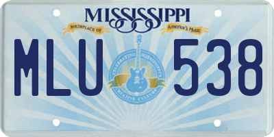 MS license plate MLU538