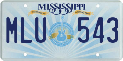 MS license plate MLU543