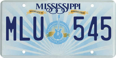 MS license plate MLU545