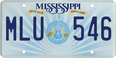MS license plate MLU546