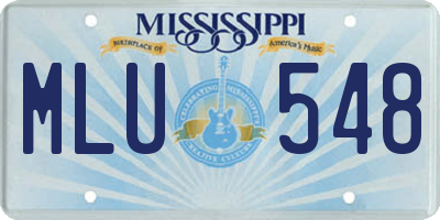 MS license plate MLU548