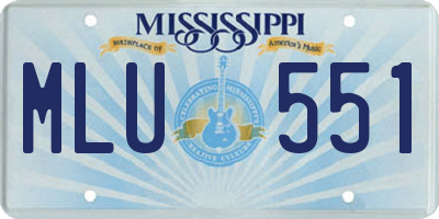 MS license plate MLU551