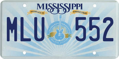 MS license plate MLU552