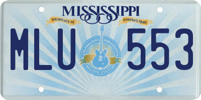 MS license plate MLU553