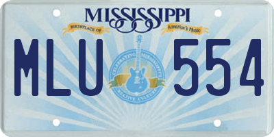 MS license plate MLU554