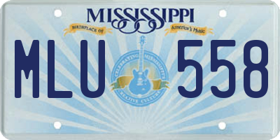 MS license plate MLU558