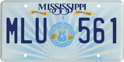 MS license plate MLU561