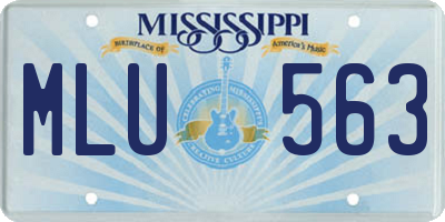 MS license plate MLU563