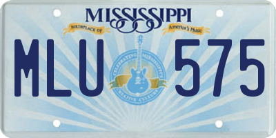 MS license plate MLU575