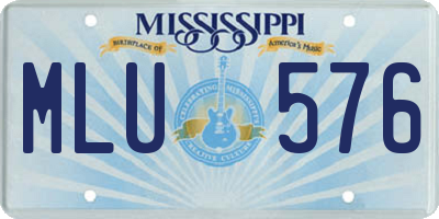 MS license plate MLU576