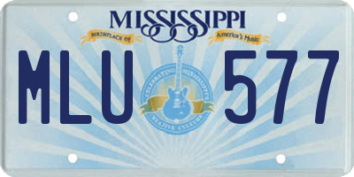 MS license plate MLU577