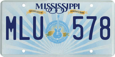 MS license plate MLU578