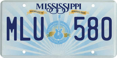 MS license plate MLU580