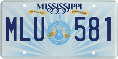 MS license plate MLU581