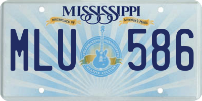 MS license plate MLU586